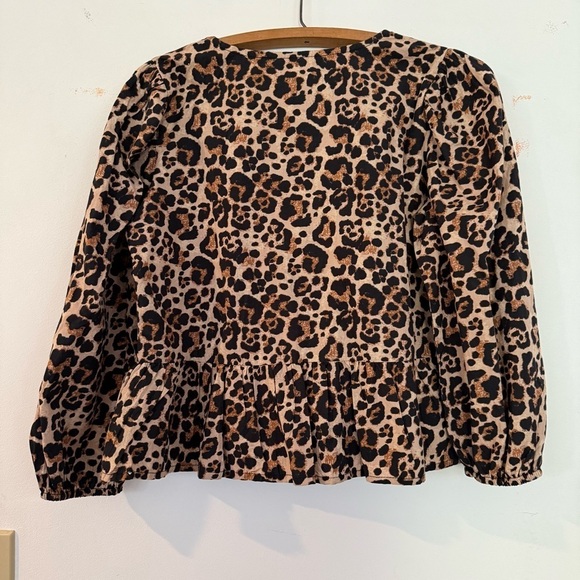 Sim & Sam Animal Print Front Tie Peplum Top size Large NWT💕 - Picture 6 of 9